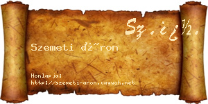Szemeti Áron névjegykártya